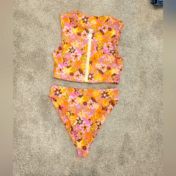 Stone Fox Womens Floral Colorful Bikini Set Size Small - Picture 1 of 8